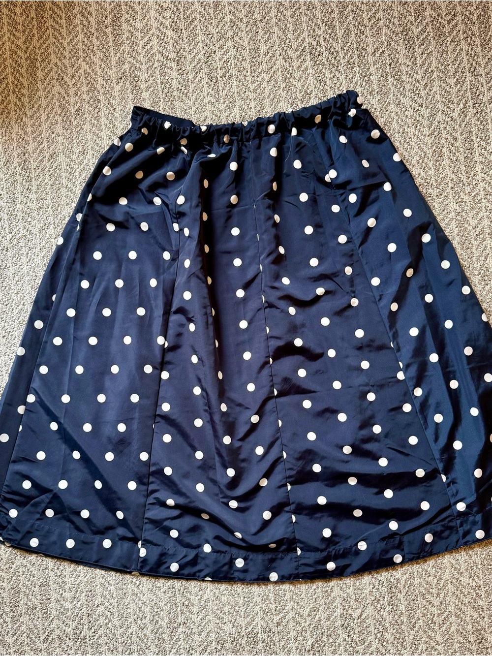 Old Navy Navy and White Polka Dot A-Line Skirt